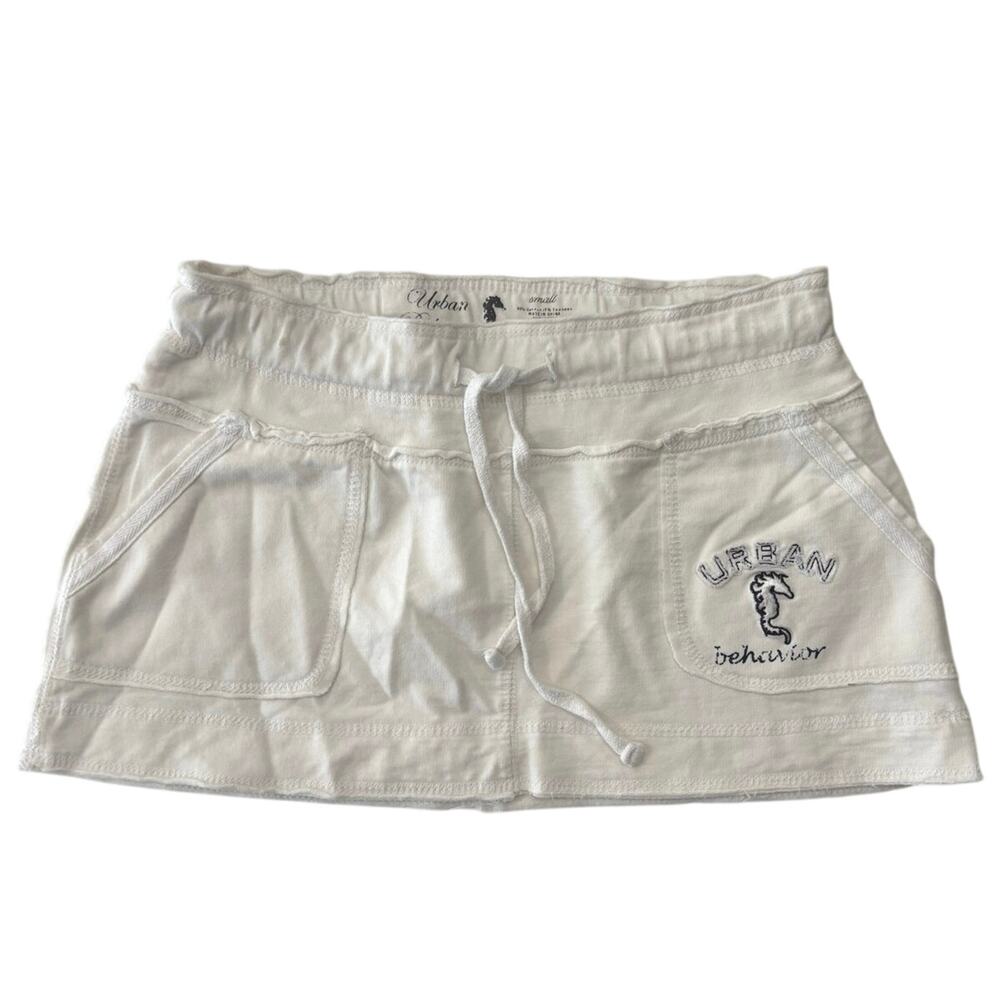 Y2K Urban Behavior white micro mini  skirt sz S preppy streetwear academia